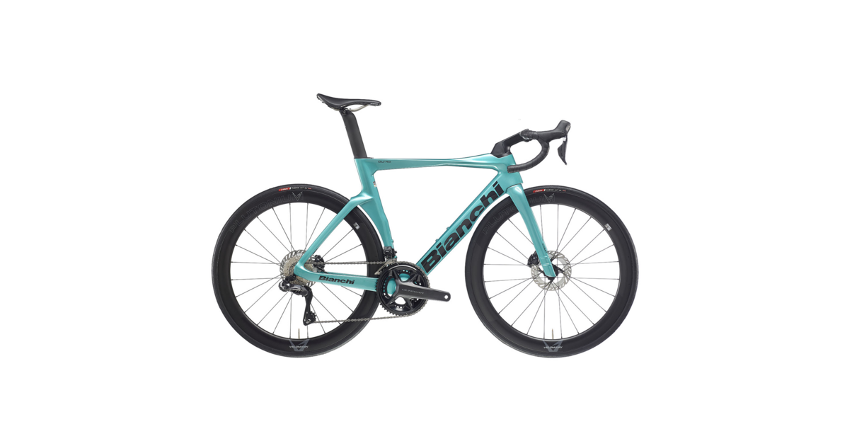 Vélo carbone OLTRE COMP ULTEGRA DI2 DISC 12V céleste métallique